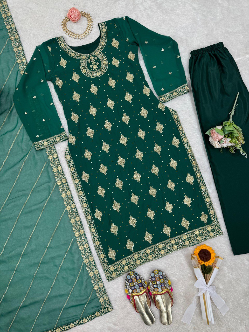 Latest Faux Georgette Suit with Diamond Work 2025 – Elegant &amp; Trendy