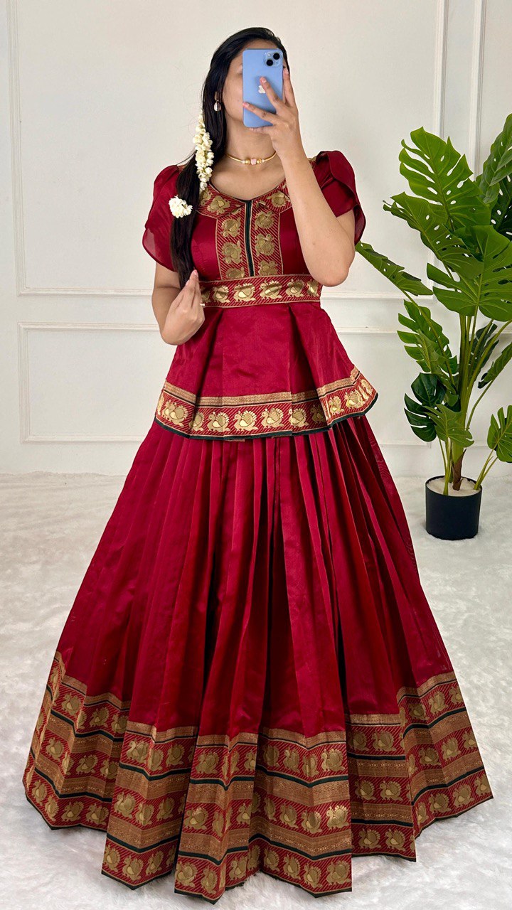 Latest Jacquard Silk Lehenga Suit 2025 – Royal &amp; Elegant Design