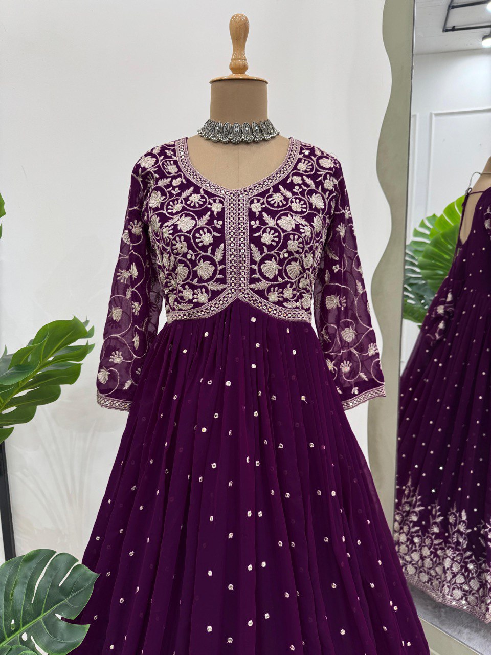 Elegant Faux Georgette Plazo Suit – Latest 2025 Collection