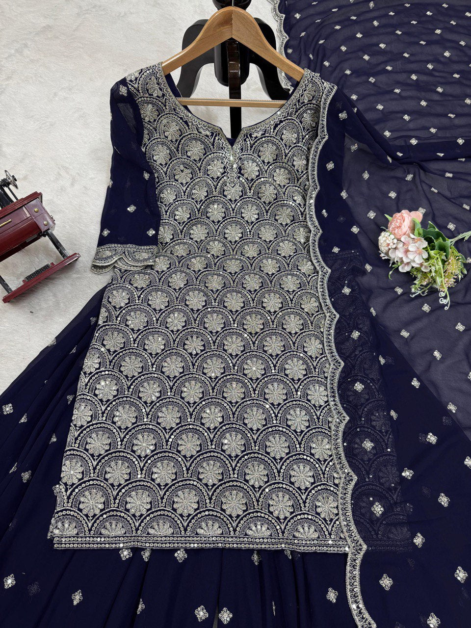 Stylish Faux Georgette Plazo Suit with Dupatta – 2025 Latest Collection