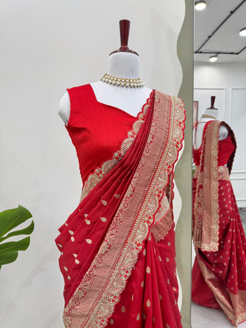 Graceful Kota Silk Saree with Jacquard & Sequin Lace Work – A Festive Must-Have!