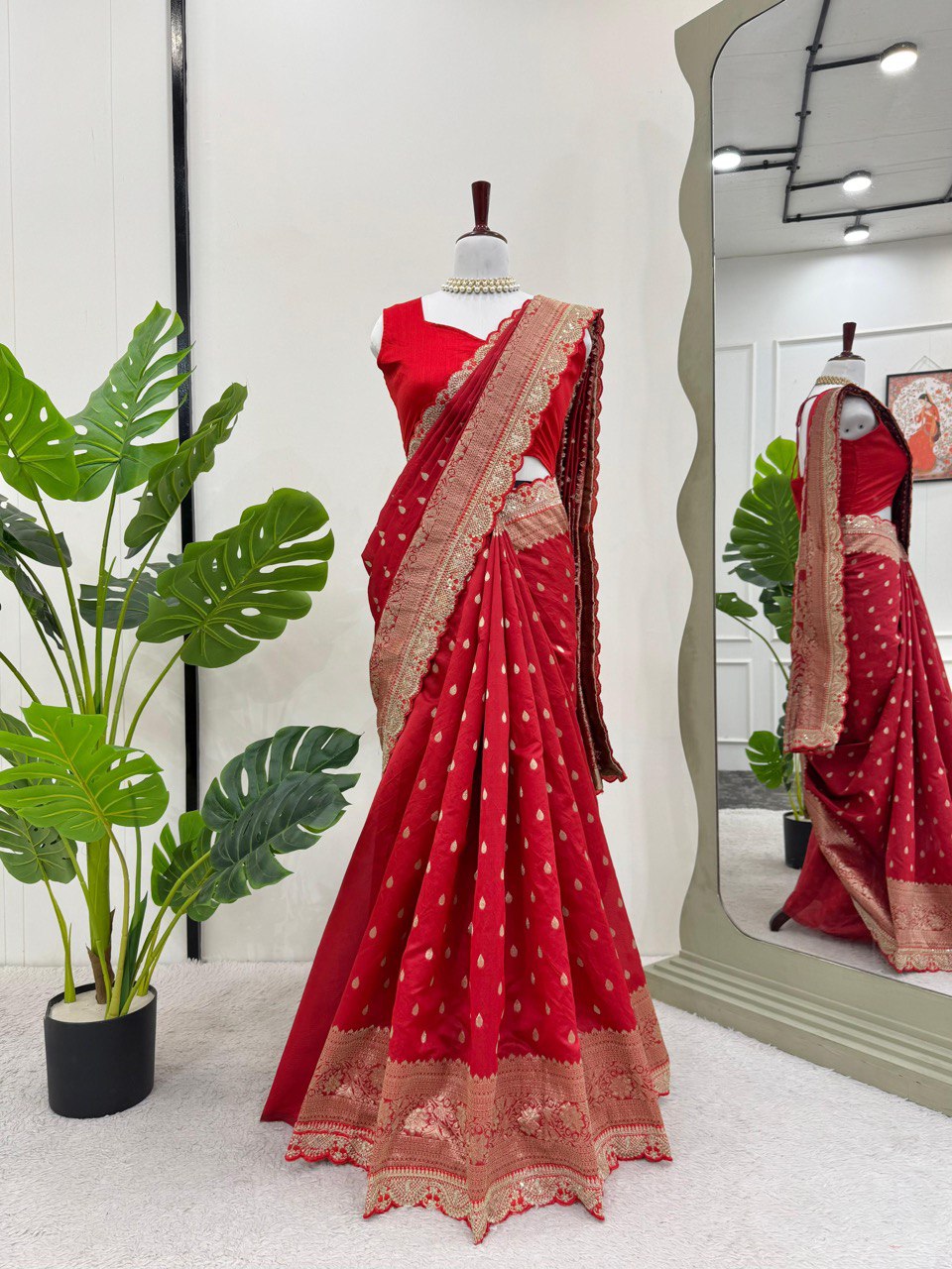 Graceful Kota Silk Saree with Jacquard & Sequin Lace Work – A Festive Must-Have!