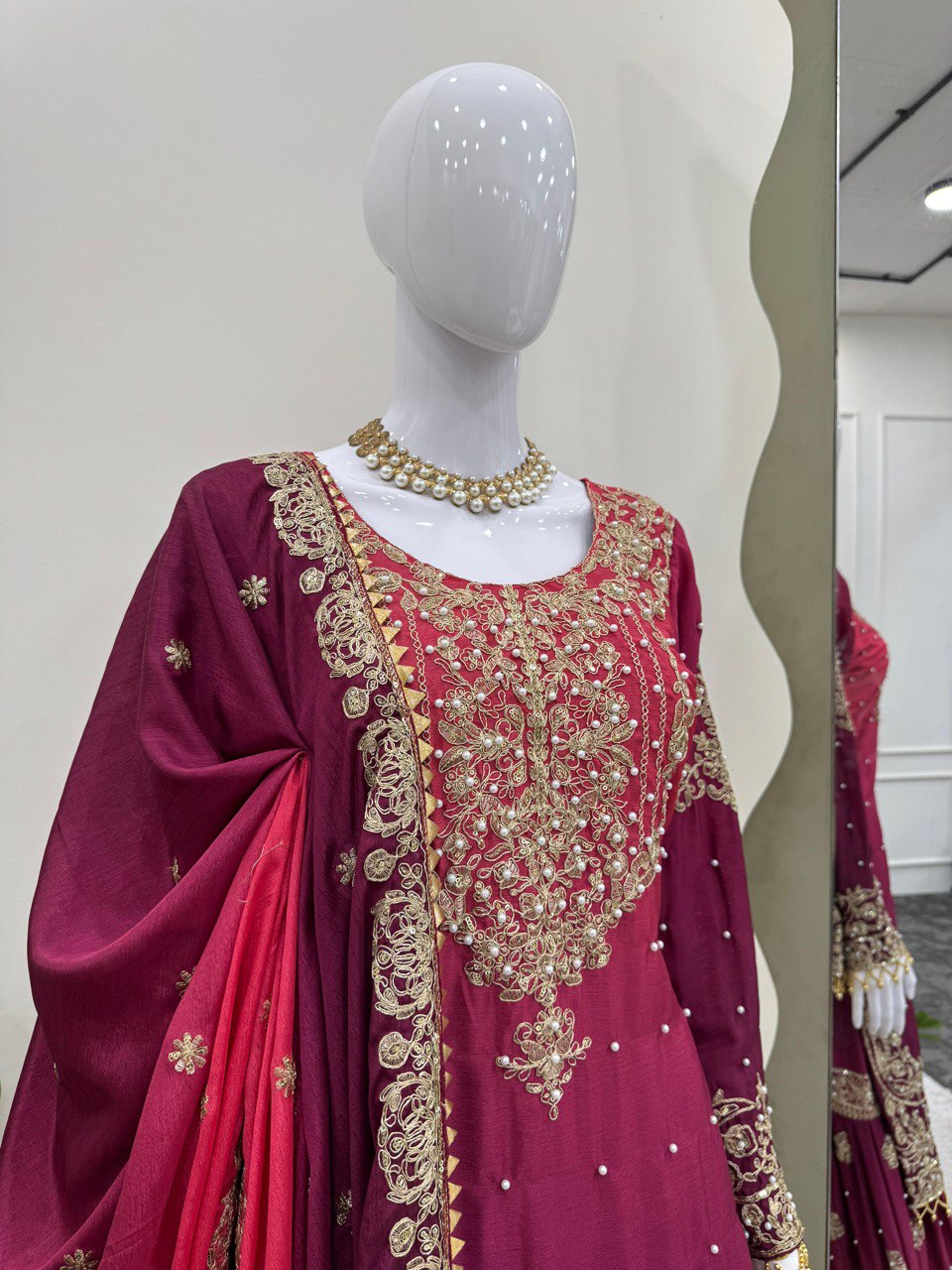 Designer Heavy Chinon Sharara Suit with Pearl & Sequins Work – Trending Wedding & Party Wear