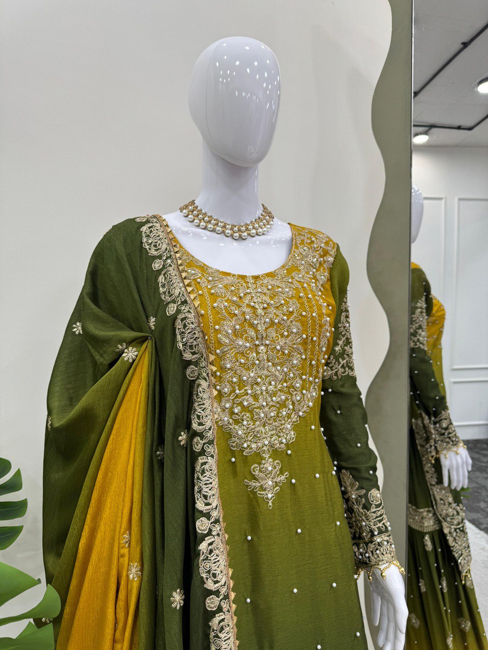 Designer Heavy Chinon Sharara Suit with Pearl & Sequins Work – Trending Wedding & Party Wear