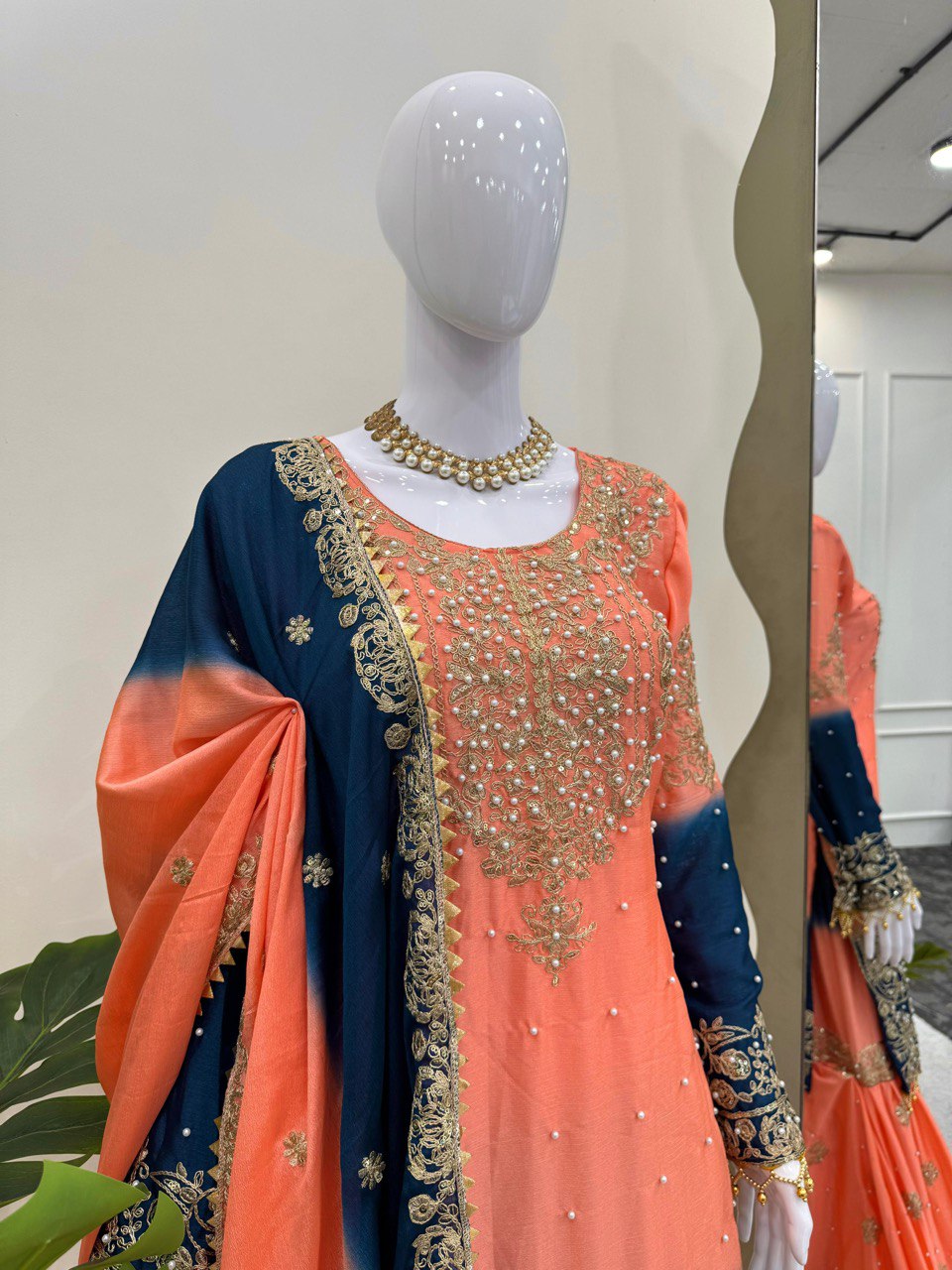 Designer Heavy Chinon Sharara Suit with Pearl & Sequins Work – Trending Wedding & Party Wear