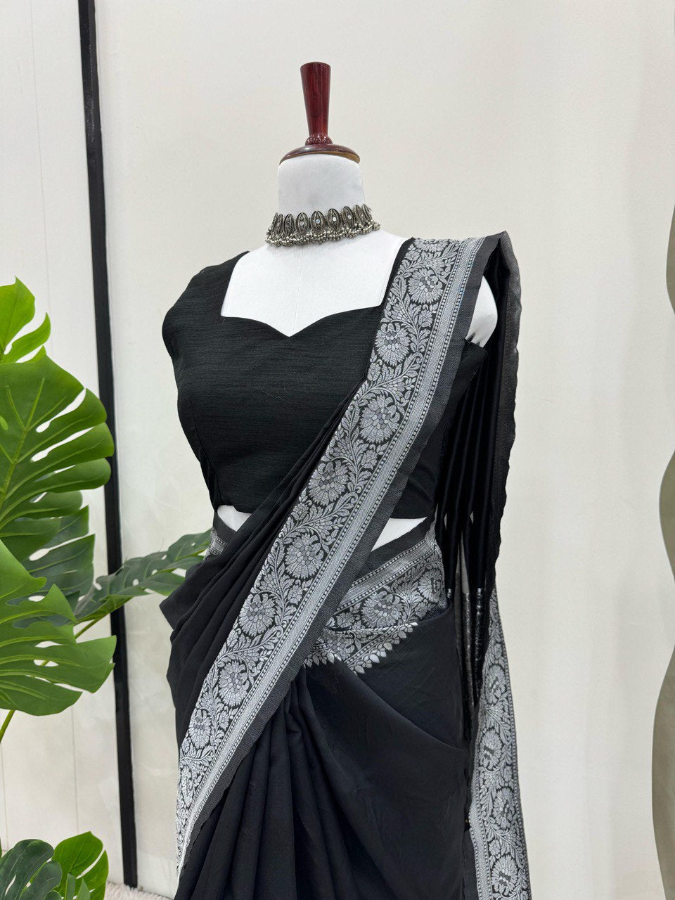 Heavy Organza Silk Saree with Thread & Sequins Embroidery – Perfect for Wedding & Festive Wear