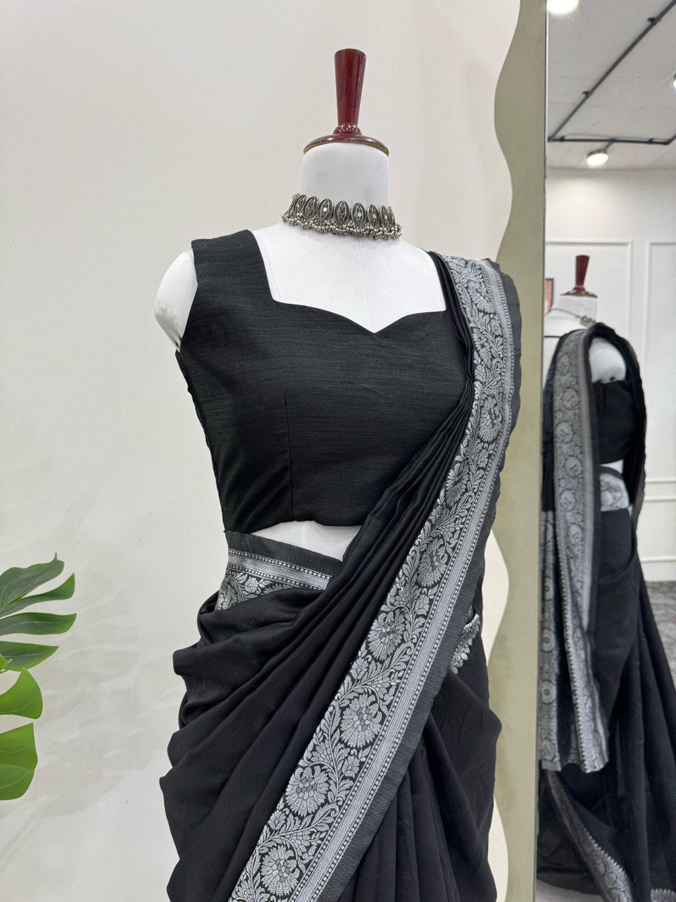 Heavy Organza Silk Saree with Thread & Sequins Embroidery – Perfect for Wedding & Festive Wear