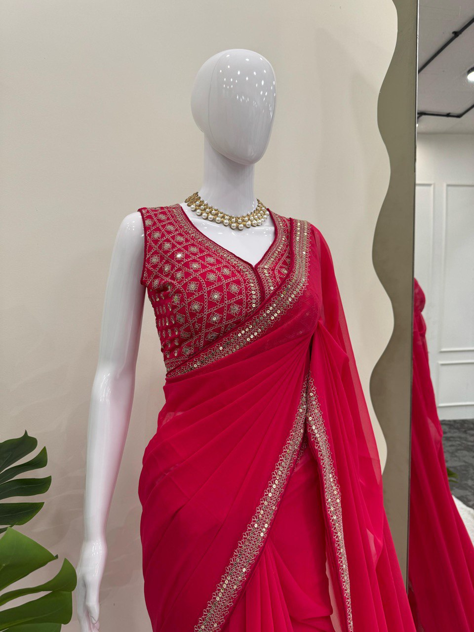 Elegant Soft Net Wine colour  Saree with Sequins Work – Stunning Party Wear