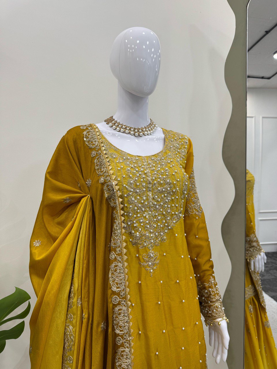 Designer Heavy Chinon Sharara Suit with Pearl & Sequins Work – Trending Wedding & Party Wear