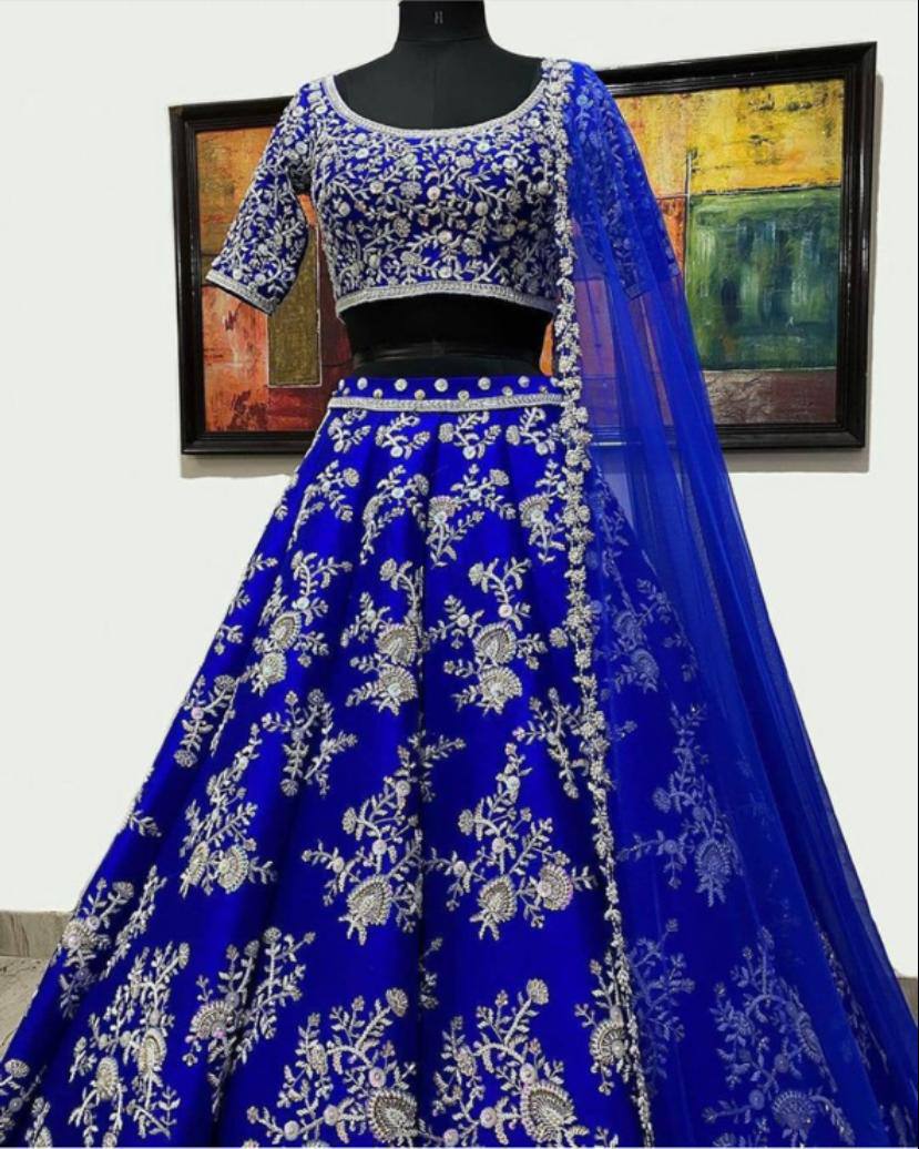 Latest Bangalori Satin Silk Embroidered Lehenga for Weddings & Parties – 2025 Trend