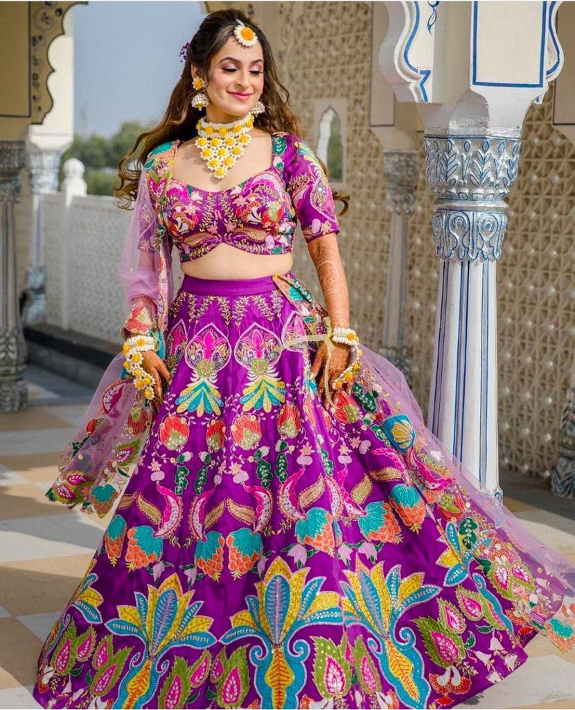 Trending Mulberry Silk Embroidered Lehenga for Weddings &amp; Festive Wear – 2025