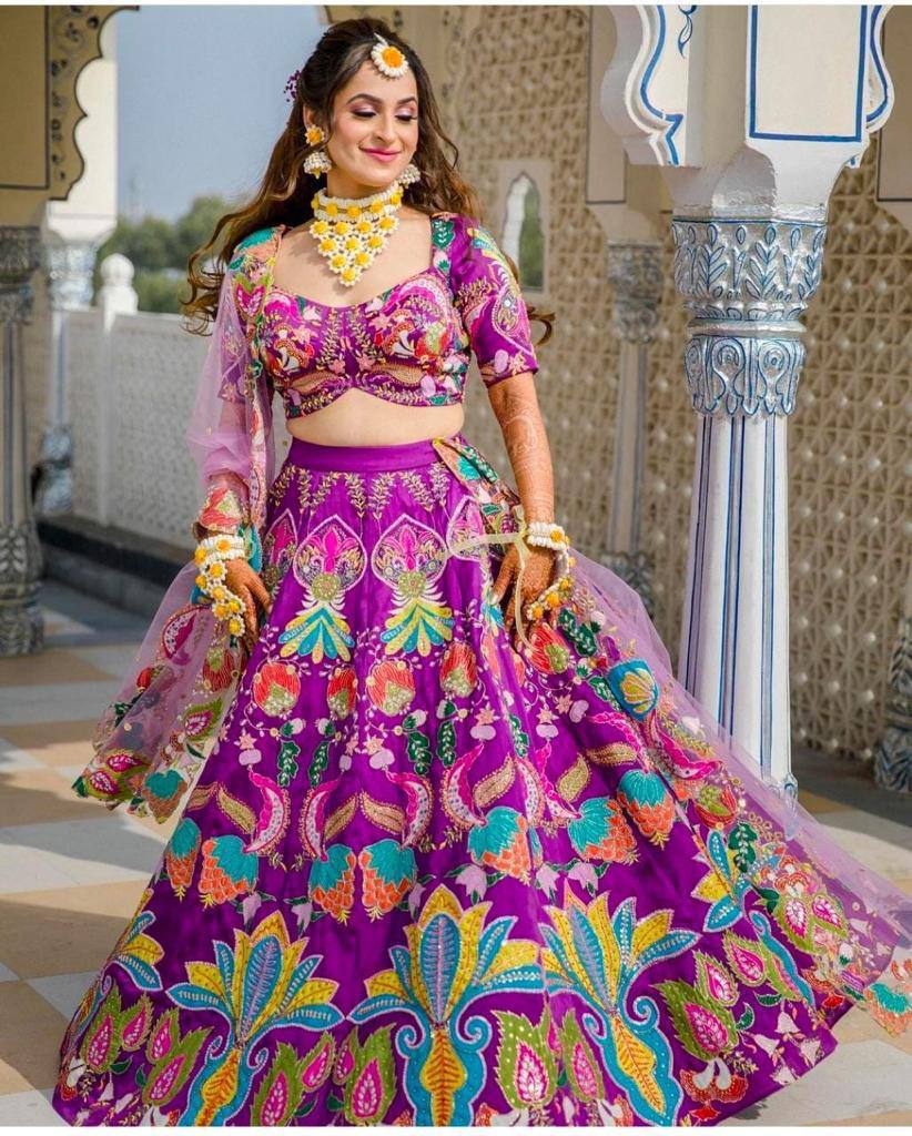 Trending Mulberry Silk Embroidered Lehenga for Weddings &amp; Festive Wear – 2025