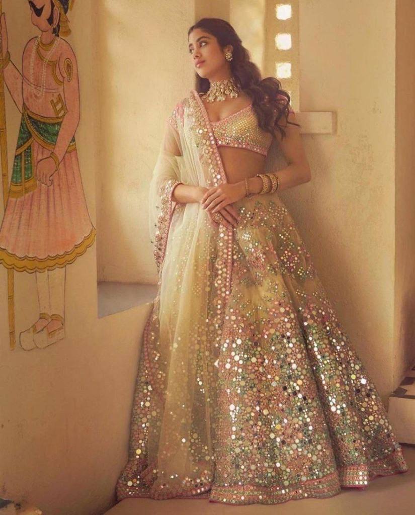 Luxury Soft Mono Net Real Mirror Work Lehenga – 2025 Designer Collection