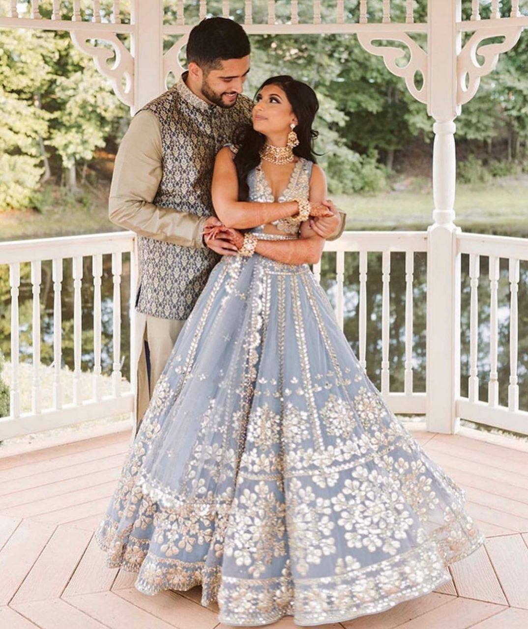 Exclusive Soft Mono Net Foil Embroidered Lehenga – 2025 Designer Collection