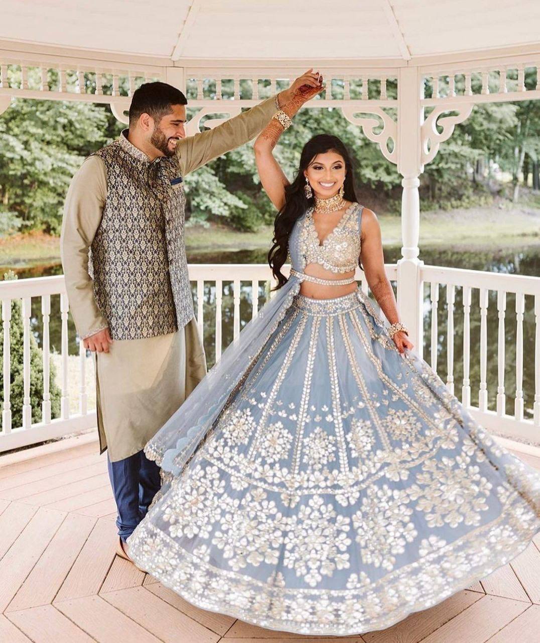 Exclusive Soft Mono Net Foil Embroidered Lehenga – 2025 Designer Collection