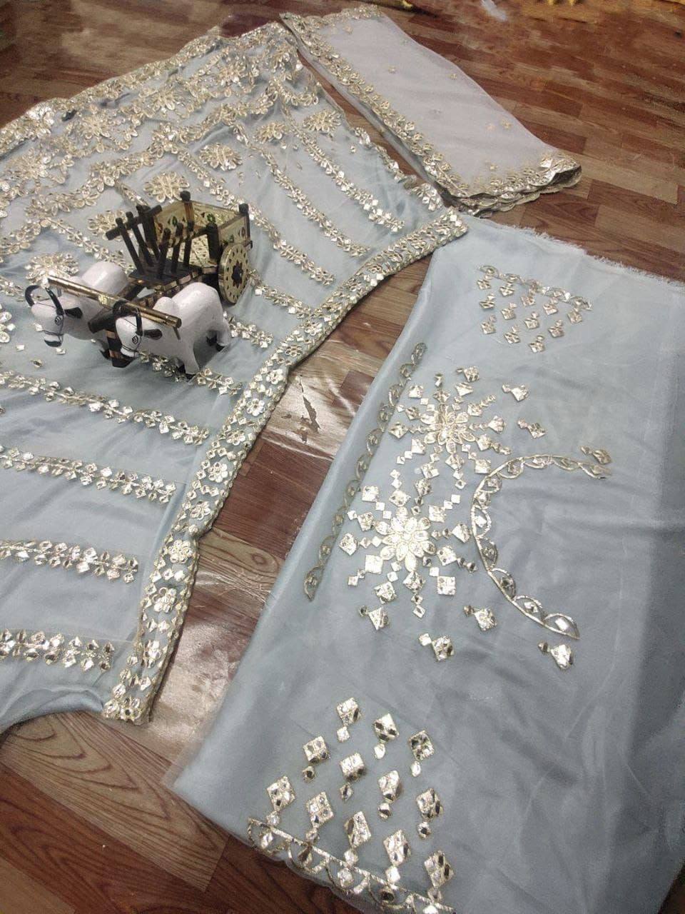 Exclusive Soft Mono Net Foil Embroidered Lehenga – 2025 Designer Collection