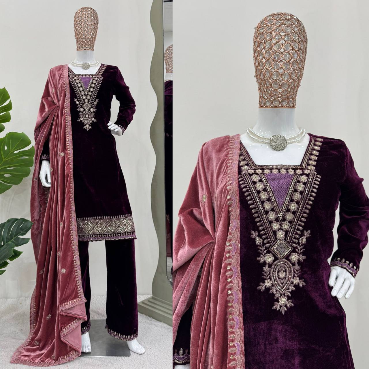 Luxurious Viscose Velvet Suit 2025 – Elevate Your Festive Look!