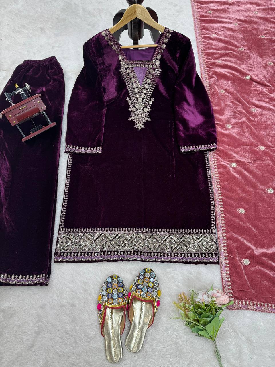 Luxurious Viscose Velvet Suit 2025 – Elevate Your Festive Look!